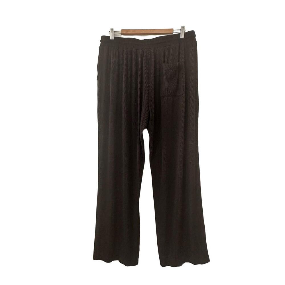 Coofandy Pants Womens Size XL Black Wideleg Ribbed Drawstring Waist Back Pockets - Picture 15 of 15